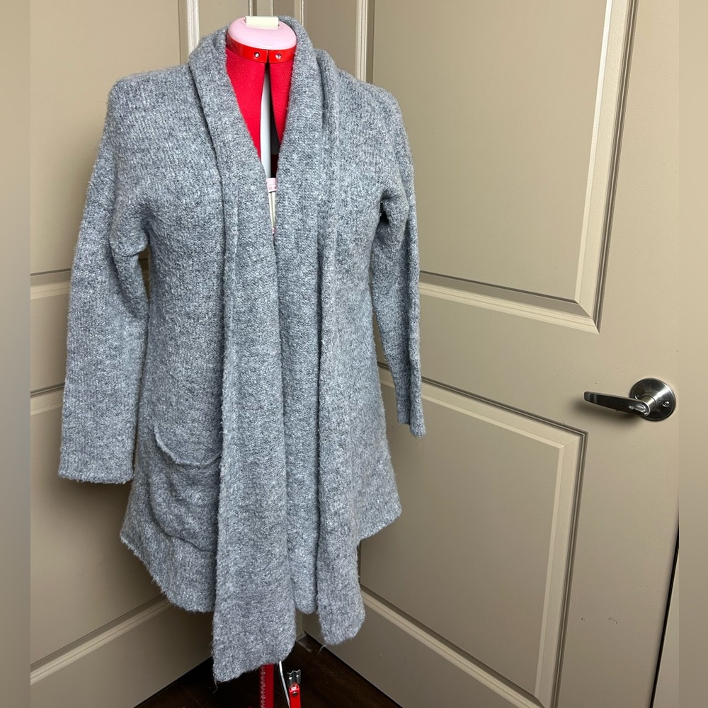 Deamers soft grey long cardigan with pockets